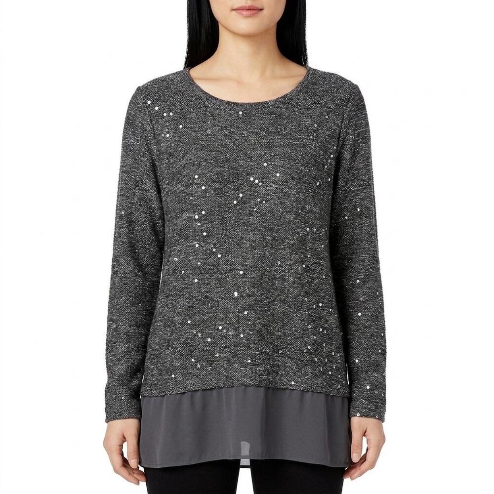 ALFANI Gray Tunic Lightweight Sweater Women Knit Size XL